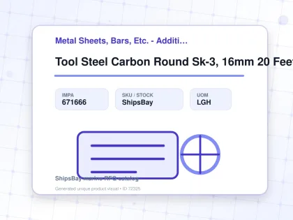 Tool Steel Carbon Round Sk-3, 16mm 20 Feet - Metal Sheets, Bars, Etc. - Additional Items - IMPA 671666 - UOM LGH
