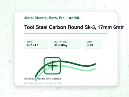 Tool Steel Carbon Round Sk-3, 17mm 6mtr - Metal Sheets, Bars, Etc. - Additional Items - IMPA 671717 - UOM LGH
