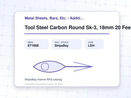 Tool Steel Carbon Round Sk-3, 18mm 20 Feet - Metal Sheets, Bars, Etc. - Additional Items - IMPA 671668 - UOM LGH