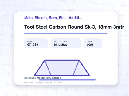 Tool Steel Carbon Round Sk-3, 18mm 3mtr - Metal Sheets, Bars, Etc. - Additional Items - IMPA 671599 - UOM LGH