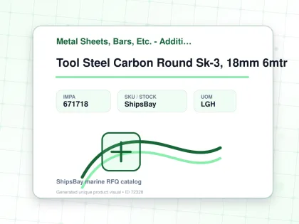 Tool Steel Carbon Round Sk-3, 18mm 6mtr - Metal Sheets, Bars, Etc. - Additional Items - IMPA 671718 - UOM LGH