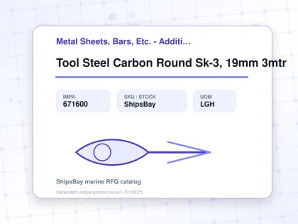 Tool Steel Carbon Round Sk-3, 19mm 3mtr - Metal Sheets, Bars, Etc. - Additional Items - IMPA 671600 - UOM LGH
