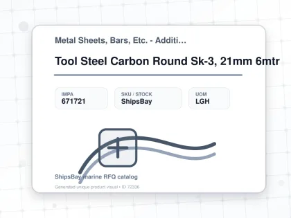 Tool Steel Carbon Round Sk-3, 21mm 6mtr - Metal Sheets, Bars, Etc. - Additional Items - IMPA 671721 - UOM LGH