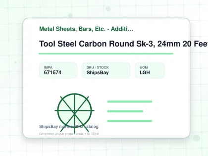 Tool Steel Carbon Round Sk-3, 24mm 20 Feet - Metal Sheets, Bars, Etc. - Additional Items - IMPA 671674 - UOM LGH