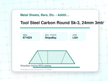 Tool Steel Carbon Round Sk-3, 24mm 3mtr - Metal Sheets, Bars, Etc. - Additional Items - IMPA 671624 - UOM LGH