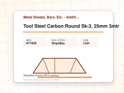 Tool Steel Carbon Round Sk-3, 25mm 3mtr - Metal Sheets, Bars, Etc. - Additional Items - IMPA 671625 - UOM LGH