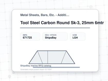 Tool Steel Carbon Round Sk-3, 25mm 6mtr - Metal Sheets, Bars, Etc. - Additional Items - IMPA 671725 - UOM LGH