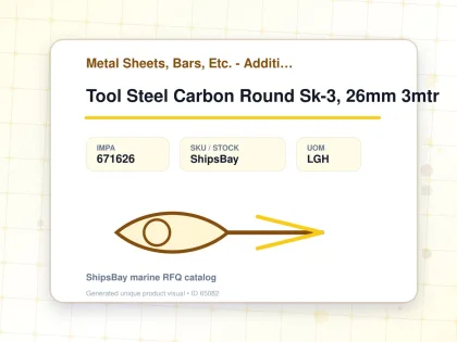 Tool Steel Carbon Round Sk-3, 26mm 3mtr - Metal Sheets, Bars, Etc. - Additional Items - IMPA 671626 - UOM LGH