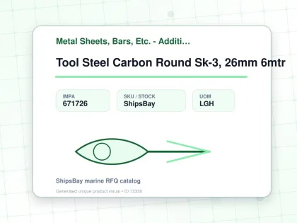 Tool Steel Carbon Round Sk-3, 26mm 6mtr - Metal Sheets, Bars, Etc. - Additional Items - IMPA 671726 - UOM LGH