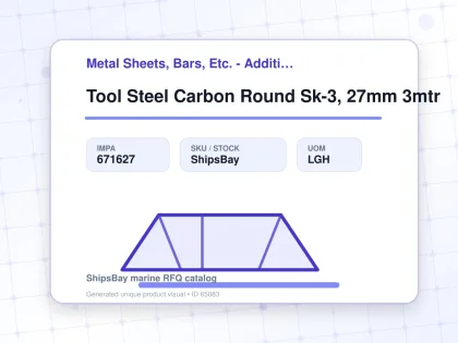 Tool Steel Carbon Round Sk-3, 27mm 3mtr - Metal Sheets, Bars, Etc. - Additional Items - IMPA 671627 - UOM LGH