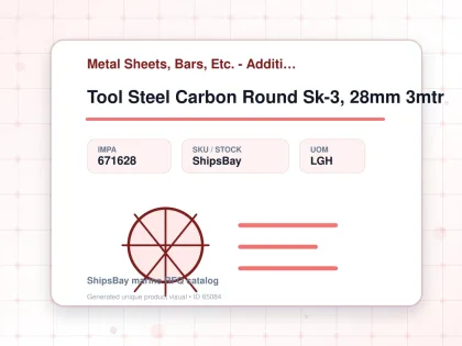 Tool Steel Carbon Round Sk-3, 28mm 3mtr - Metal Sheets, Bars, Etc. - Additional Items - IMPA 671628 - UOM LGH