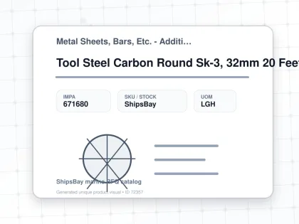 Tool Steel Carbon Round Sk-3, 32mm 20 Feet - Metal Sheets, Bars, Etc. - Additional Items - IMPA 671680 - UOM LGH