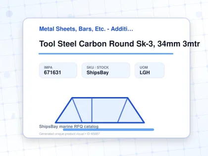Tool Steel Carbon Round Sk-3, 34mm 3mtr - Metal Sheets, Bars, Etc. - Additional Items - IMPA 671631 - UOM LGH