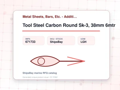 Tool Steel Carbon Round Sk-3, 38mm 6mtr - Metal Sheets, Bars, Etc. - Additional Items - IMPA 671733 - UOM LGH