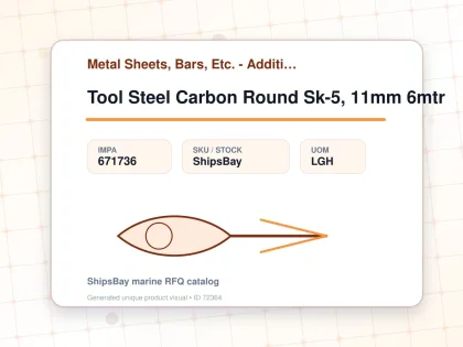 Tool Steel Carbon Round Sk-5, 11mm 6mtr - Metal Sheets, Bars, Etc. - Additional Items - IMPA 671736 - UOM LGH