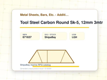 Tool Steel Carbon Round Sk-5, 12mm 3mtr - Metal Sheets, Bars, Etc. - Additional Items - IMPA 671637 - UOM LGH