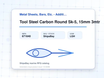 Tool Steel Carbon Round Sk-5, 15mm 3mtr - Metal Sheets, Bars, Etc. - Additional Items - IMPA 671640 - UOM LGH