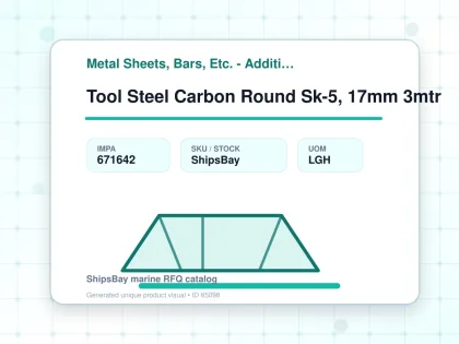 Tool Steel Carbon Round Sk-5, 17mm 3mtr - Metal Sheets, Bars, Etc. - Additional Items - IMPA 671642 - UOM LGH