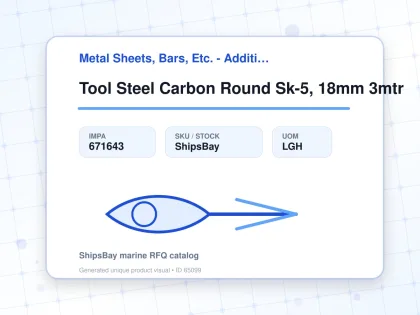 Tool Steel Carbon Round Sk-5, 18mm 3mtr - Metal Sheets, Bars, Etc. - Additional Items - IMPA 671643 - UOM LGH