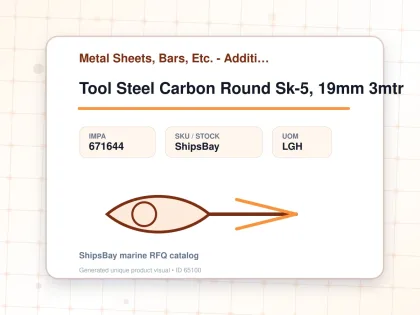 Tool Steel Carbon Round Sk-5, 19mm 3mtr - Metal Sheets, Bars, Etc. - Additional Items - IMPA 671644 - UOM LGH