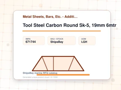Tool Steel Carbon Round Sk-5, 19mm 6mtr - Metal Sheets, Bars, Etc. - Additional Items - IMPA 671744 - UOM LGH