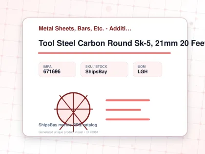Tool Steel Carbon Round Sk-5, 21mm 20 Feet - Metal Sheets, Bars, Etc. - Additional Items - IMPA 671696 - UOM LGH
