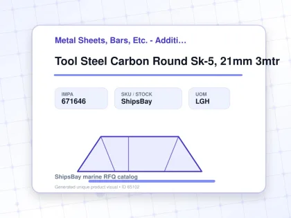 Tool Steel Carbon Round Sk-5, 21mm 3mtr - Metal Sheets, Bars, Etc. - Additional Items - IMPA 671646 - UOM LGH