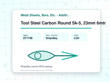 Tool Steel Carbon Round Sk-5, 23mm 6mtr - Metal Sheets, Bars, Etc. - Additional Items - IMPA 671748 - UOM LGH