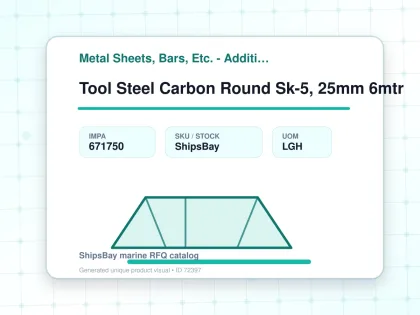 Tool Steel Carbon Round Sk-5, 25mm 6mtr - Metal Sheets, Bars, Etc. - Additional Items - IMPA 671750 - UOM LGH