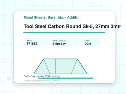 Tool Steel Carbon Round Sk-5, 27mm 3mtr - Metal Sheets, Bars, Etc. - Additional Items - IMPA 671652 - UOM LGH