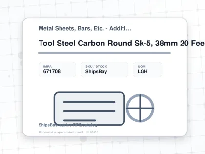 Tool Steel Carbon Round Sk-5, 38mm 20 Feet - Metal Sheets, Bars, Etc. - Additional Items - IMPA 671708 - UOM LGH