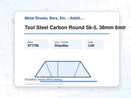 Tool Steel Carbon Round Sk-5, 38mm 6mtr - Metal Sheets, Bars, Etc. - Additional Items - IMPA 671758 - UOM LGH