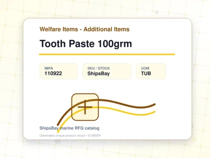 Tooth Paste 100grm - Welfare Items - Additional Items - IMPA 110922 - UOM TUB