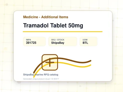 Tramadol Tablet 50mg - Medicine - Additional Items - IMPA 391725 - UOM BTL