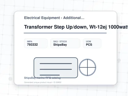 Transformer Step Up/down, Wt-12ej 1000watt - Electrical Equipment - Additional Items - IMPA 793332 - UOM PCS