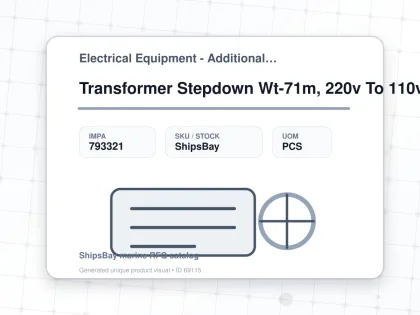 Transformer Stepdown Wt-71m, 220v To 110v 30w - Electrical Equipment - Additional Items - IMPA 793321 - UOM PCS
