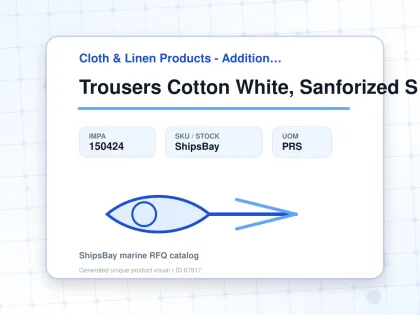 Trousers Cotton White, Sanforized S - Cloth & Linen Products - Additional Items - IMPA 150424 - UOM PRS