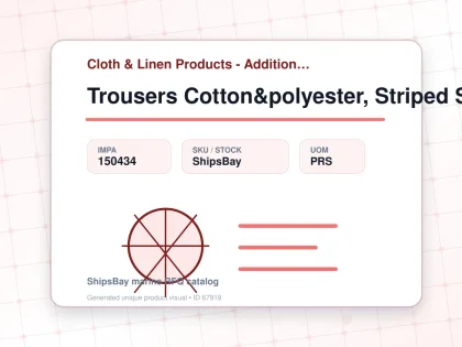 Trousers Cotton&polyester, Striped S - Cloth & Linen Products - Additional Items - IMPA 150434 - UOM PRS