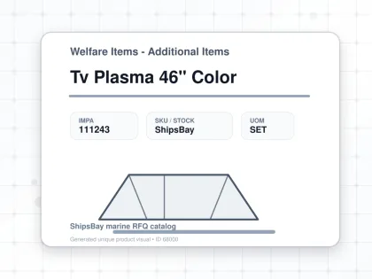 Tv Plasma 46" Color - Welfare Items - Additional Items - IMPA 111243 - UOM SET