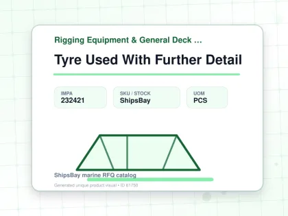 Tyre Used With Further Detail - Rigging Equipment & General Deck Items - Additional Items - IMPA 232421 - UOM PCS
