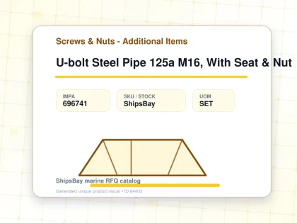 U-bolt Steel Pipe 125a M16, With Seat & Nut - Screws & Nuts - Additional Items - IMPA 696741 - UOM SET
