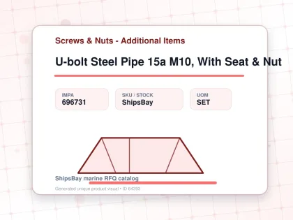 U-bolt Steel Pipe 15a M10, With Seat & Nut - Screws & Nuts - Additional Items - IMPA 696731 - UOM SET