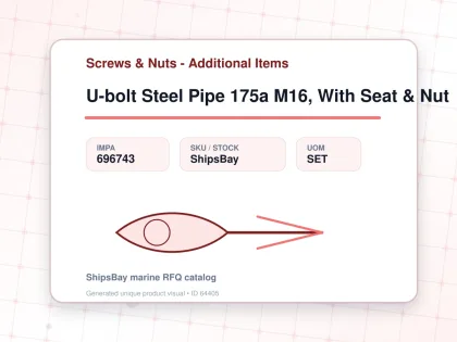 U-bolt Steel Pipe 175a M16, With Seat & Nut - Screws & Nuts - Additional Items - IMPA 696743 - UOM SET