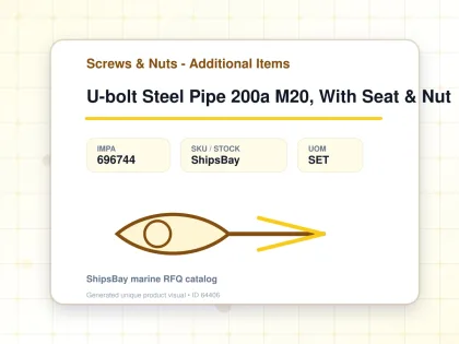 U-bolt Steel Pipe 200a M20, With Seat & Nut - Screws & Nuts - Additional Items - IMPA 696744 - UOM SET