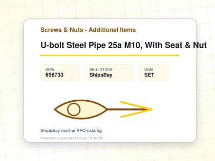 U-bolt Steel Pipe 25a M10, With Seat & Nut - Screws & Nuts - Additional Items - IMPA 696733 - UOM SET