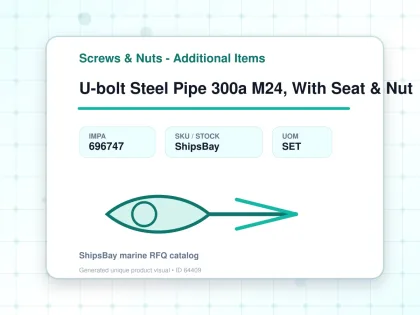 U-bolt Steel Pipe 300a M24, With Seat & Nut - Screws & Nuts - Additional Items - IMPA 696747 - UOM SET