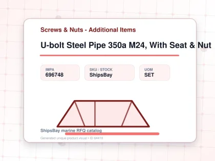 U-bolt Steel Pipe 350a M24, With Seat & Nut - Screws & Nuts - Additional Items - IMPA 696748 - UOM SET