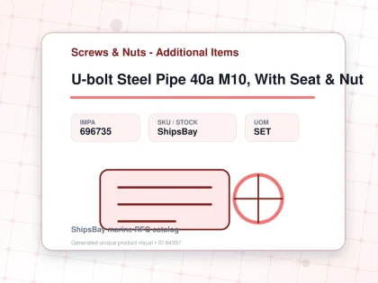 U-bolt Steel Pipe 40a M10, With Seat & Nut - Screws & Nuts - Additional Items - IMPA 696735 - UOM SET