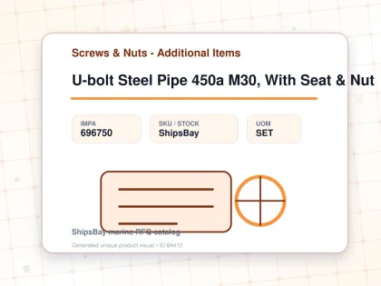 U-bolt Steel Pipe 450a M30, With Seat & Nut - Screws & Nuts - Additional Items - IMPA 696750 - UOM SET