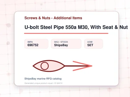 U-bolt Steel Pipe 550a M30, With Seat & Nut - Screws & Nuts - Additional Items - IMPA 696752 - UOM SET